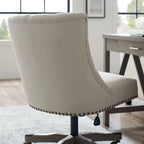 Solid Adjustable Plush Tufted Office Chair - 41.5- Beige and Gray