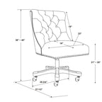 Solid Adjustable Plush Tufted Office Chair - 41.5- Beige and Gray