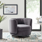 Embrace Tufted Performance Velvet Performance Velvet Swivel Chair