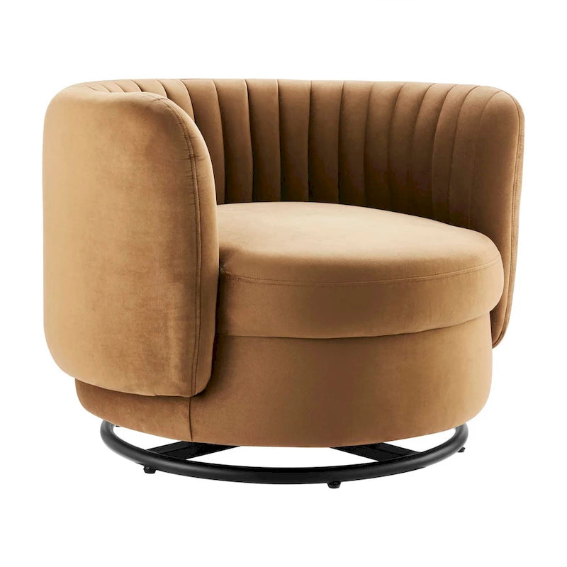 Embrace Tufted Performance Velvet Performance Velvet Swivel Chair