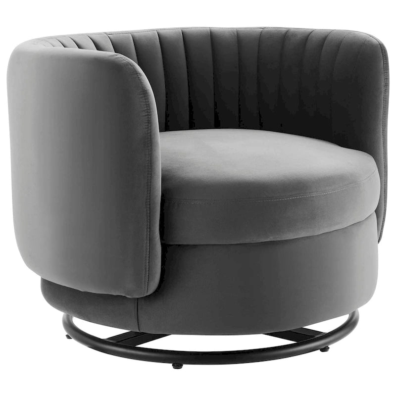 Embrace Tufted Performance Velvet Performance Velvet Swivel Chair