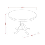 3 Piece Dining Table Set- a Kitchen Table with Pedestal and 2 Linen Fabric Parsons Chairs(Finish Options)