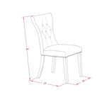 3 Piece Dining Table Set- a Kitchen Table with Pedestal and 2 Linen Fabric Parsons Chairs(Finish Options)