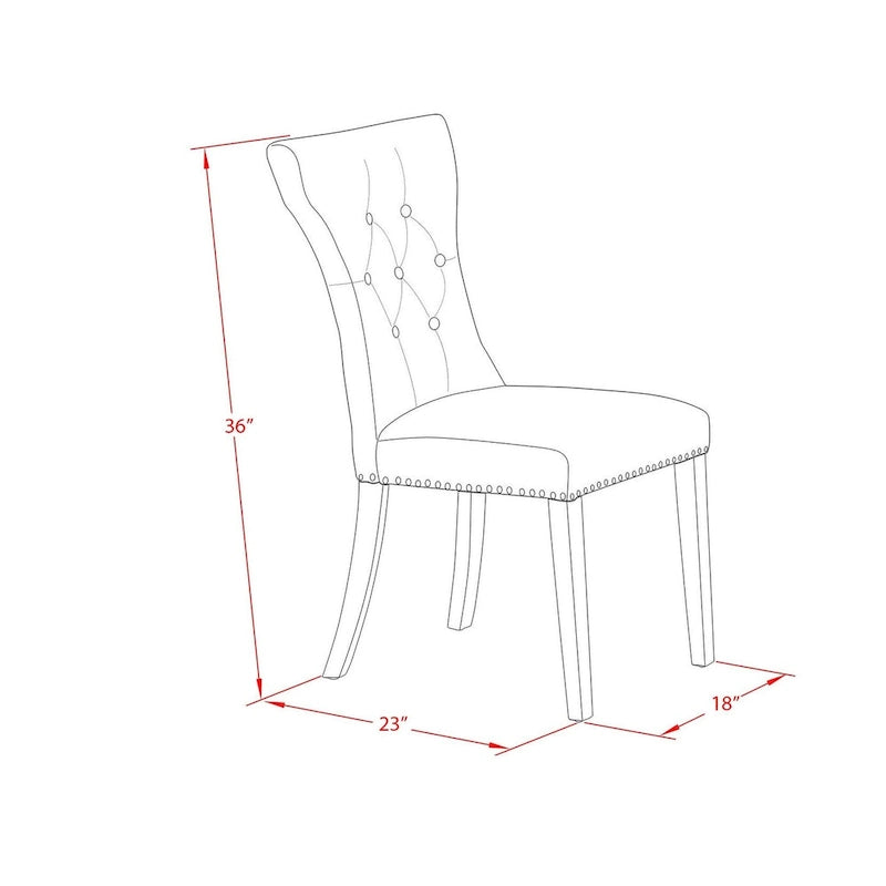 3 Piece Dining Table Set- a Kitchen Table with Pedestal and 2 Linen Fabric Parsons Chairs(Finish Options)