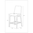 Somette Modern Counter Stool with Solid Wood Base