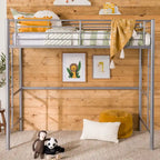 Middlebrook Abner Silver Metal Deluxe Twin Loft Bed
