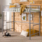 Middlebrook Abner Silver Metal Deluxe Twin Loft Bed
