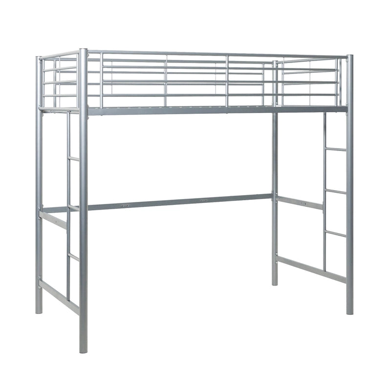 Middlebrook Abner Silver Metal Deluxe Twin Loft Bed