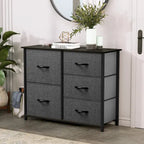 5-drawers Furniture Storage Chest Grey Dresser Organizer