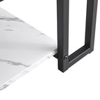 39.37L MDF Rectangle Tabletop Iron Coffee Table , Dining Room, Coffee Shop, Resterant, White Top, Gold Leg