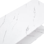 39.37L MDF Rectangle Tabletop Iron Coffee Table , Dining Room, Coffee Shop, Resterant, White Top, Gold Leg