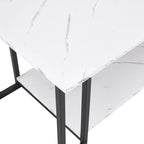 39.37L MDF Rectangle Tabletop Iron Coffee Table , Dining Room, Coffee Shop, Resterant, White Top, Gold Leg