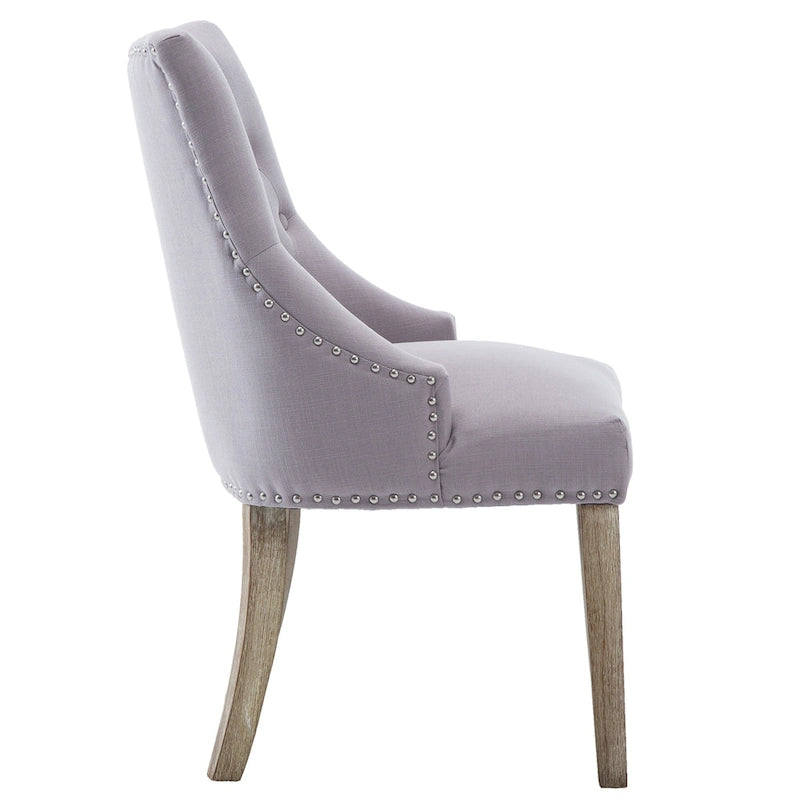 Mid-century Modern Dining chairs Button Tufted Accent Chairs with Nailhead Trim Set of 2