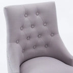 Mid-century Modern Dining chairs Button Tufted Accent Chairs with Nailhead Trim Set of 2