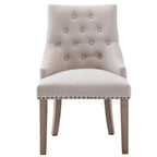 Mid-century Modern Dining chairs Button Tufted Accent Chairs with Nailhead Trim Set of 2
