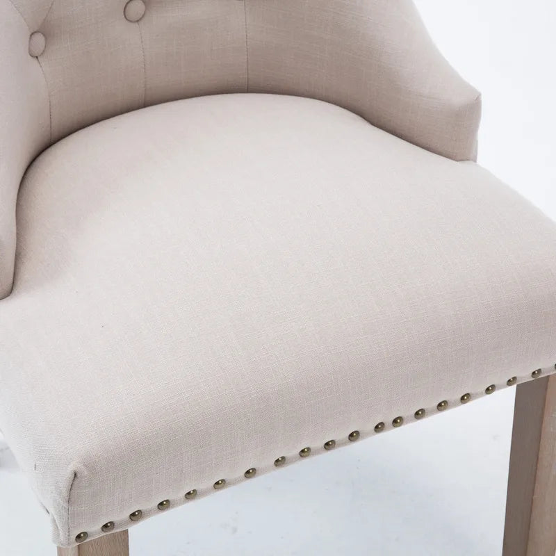 Mid-century Modern Dining chairs Button Tufted Accent Chairs with Nailhead Trim Set of 2