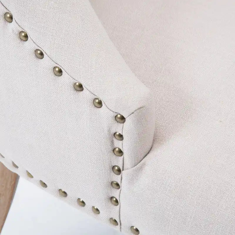 Mid-century Modern Dining chairs Button Tufted Accent Chairs with Nailhead Trim Set of 2