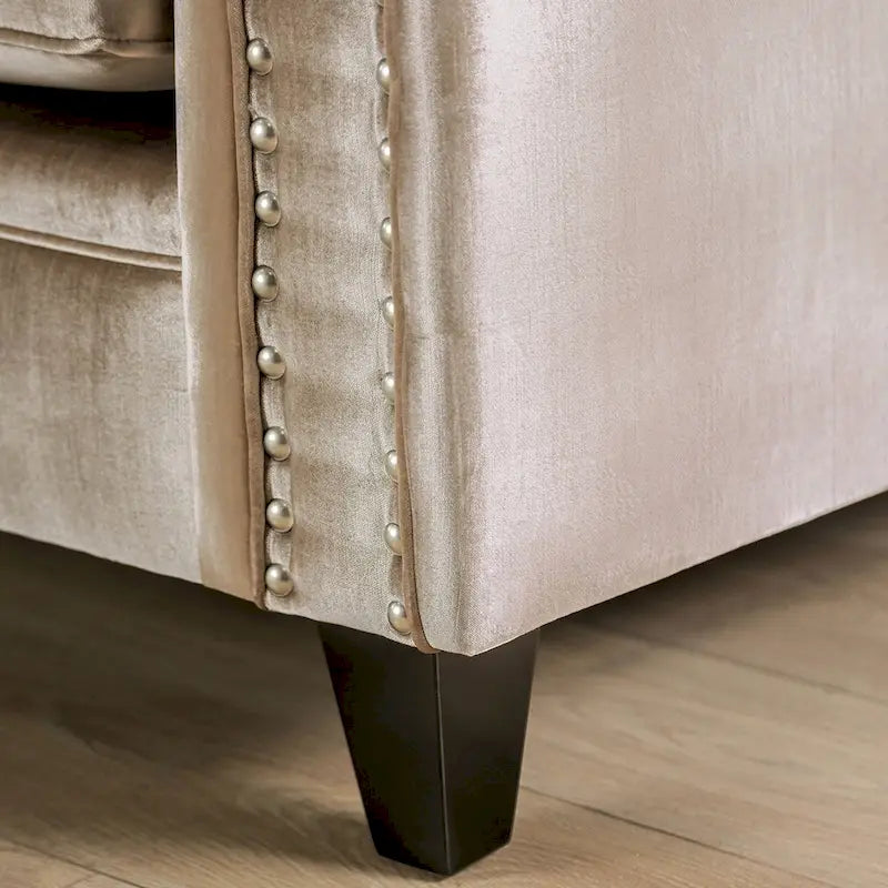 Vynn Transitional Solid Wood Padded Loveseat by