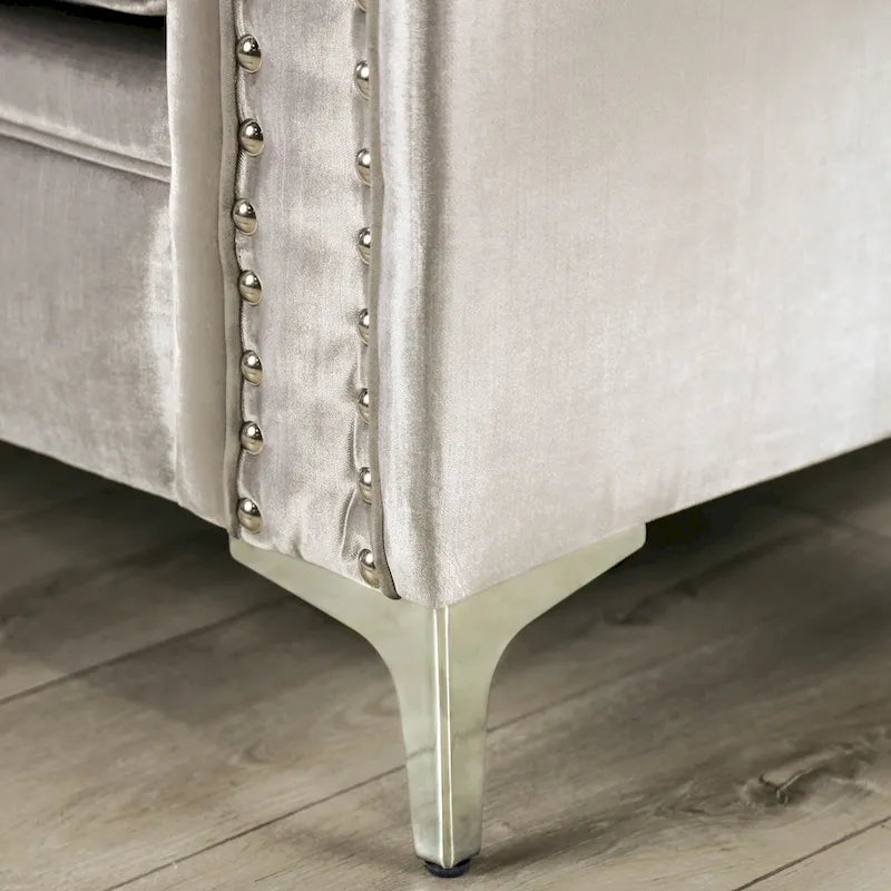 Vynn Transitional Solid Wood Padded Loveseat by