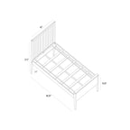 Scandinavian Twin Size Bed with Slatted Headboard