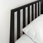 Scandinavian Twin Size Bed with Slatted Headboard