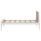 Scandinavian Twin Size Bed with Slatted Headboard