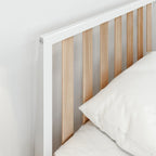 Scandinavian Twin Size Bed with Slatted Headboard