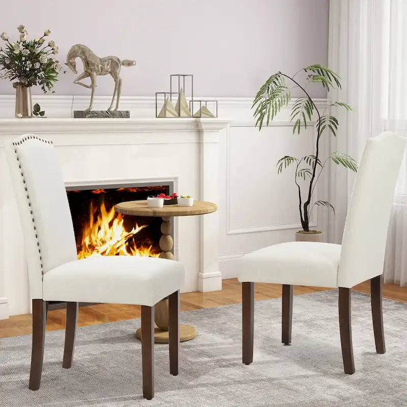 Dining Chairs Set of 2, Upholstered Fabric Kitchen Room Chairs Mid Century Modern High-End Dining Room Side Chairs