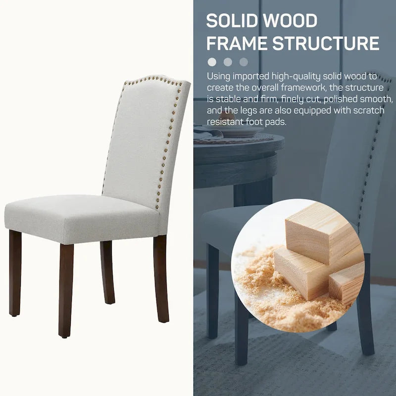 Dining Chairs Set of 2, Upholstered Fabric Kitchen Room Chairs Mid Century Modern High-End Dining Room Side Chairs