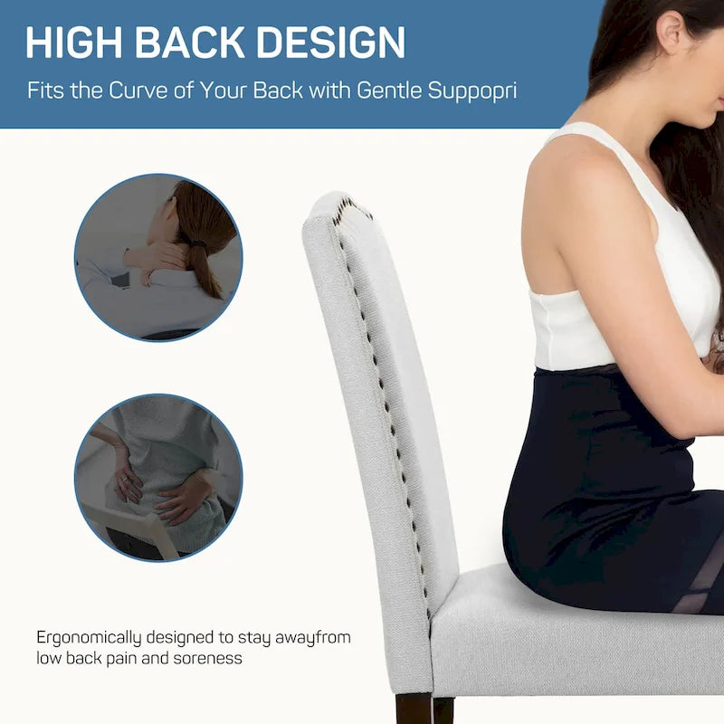 Dining Chairs Set of 2, Upholstered Fabric Kitchen Room Chairs Mid Century Modern High-End Dining Room Side Chairs