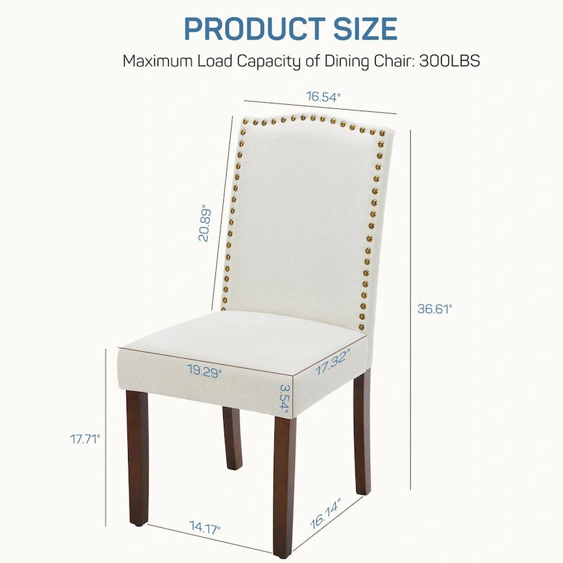 Dining Chairs Set of 2, Upholstered Fabric Kitchen Room Chairs Mid Century Modern High-End Dining Room Side Chairs