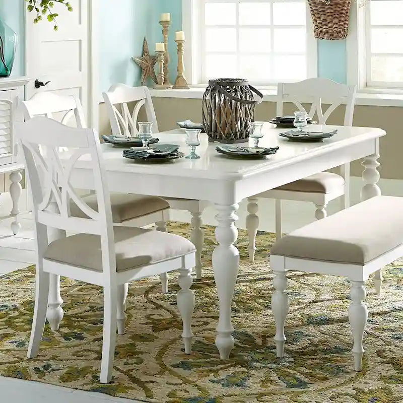 Oyster White Rectangular Leg Table
