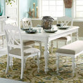Oyster White Rectangular Leg Table