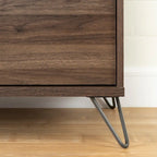 Olvyn Natural Walnut and Charcoal 2-Drawer Nightstand