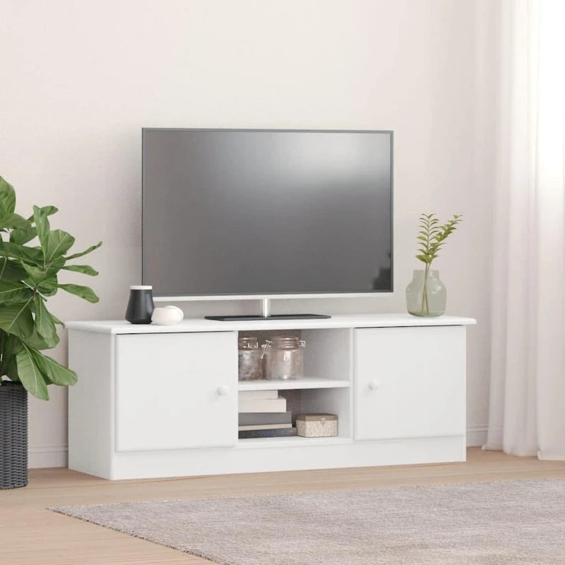vidaXL TV Stand ALTA 44.1x13.8x16.1Solid Wood Pine - 44.1x 13.8x 16.1