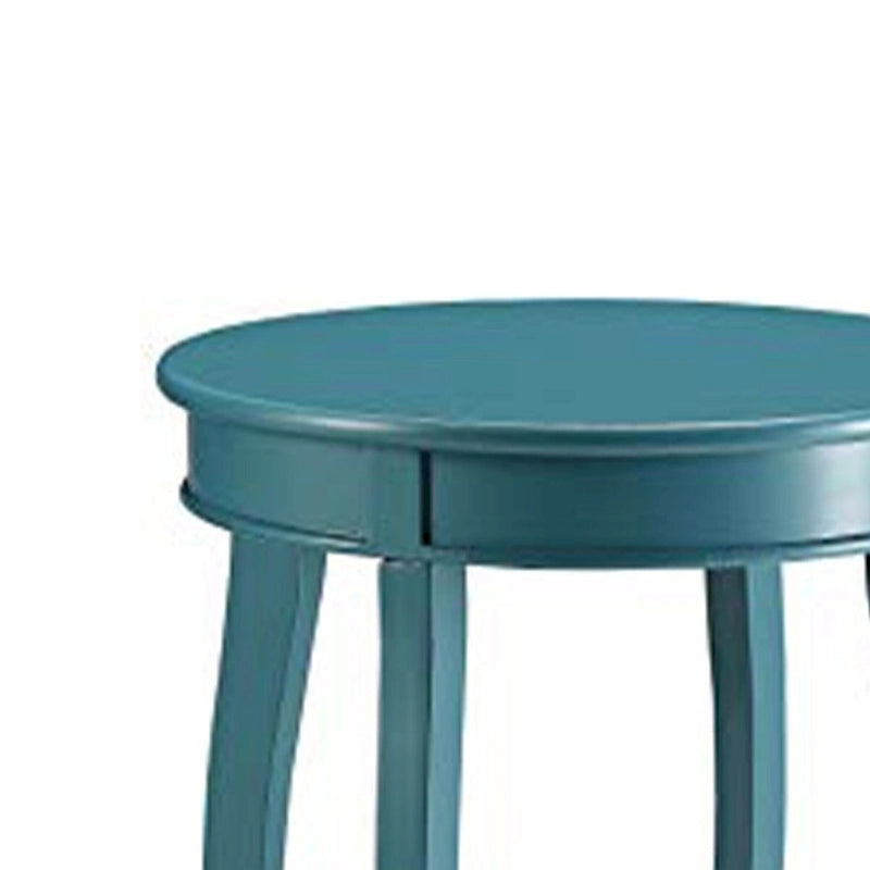 Affiable Side Table, Teal Blue - 24 H x 18 W x 18 L Inches