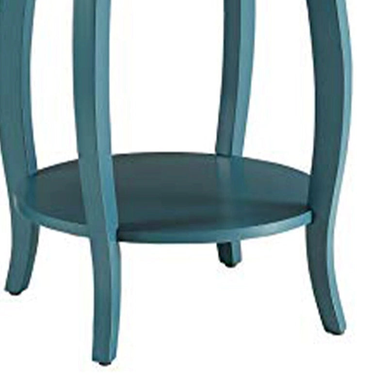 Affiable Side Table, Teal Blue - 24 H x 18 W x 18 L Inches