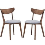 Set of 2 Dining Chair Upholstered Curved Back Side - 18x 23x 32(L x W x H)