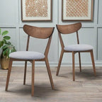 Set of 2 Dining Chair Upholstered Curved Back Side - 18x 23x 32(L x W x H)