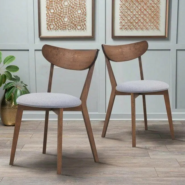 Set of 2 Dining Chair Upholstered Curved Back Side - 18x 23x 32(L x W x H)