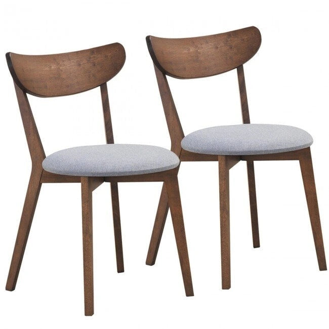 Set of 2 Dining Chair Upholstered Curved Back Side - 18x 23x 32(L x W x H)