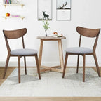 Set of 2 Dining Chair Upholstered Curved Back Side - 18x 23x 32(L x W x H)