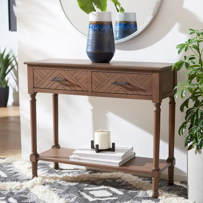 SAFAVIEH Eryka 2-Drawer Console Table - 35.5W x 13L x 29.5H - 36Wx13Dx30H