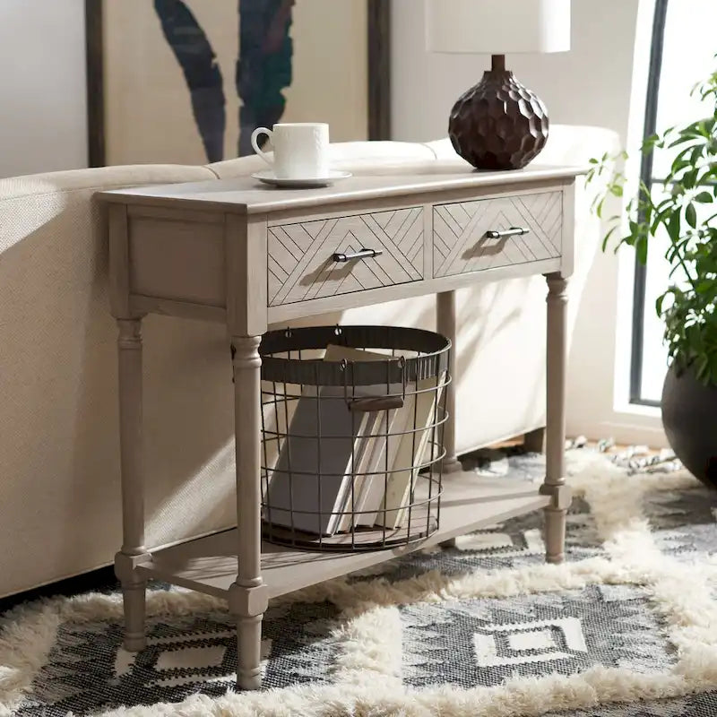 SAFAVIEH Eryka 2-Drawer Console Table - 35.5W x 13L x 29.5H - 36Wx13Dx30H