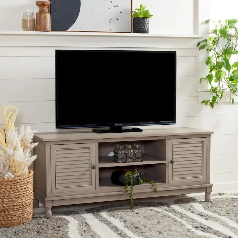 SAFAVIEH Caitlyn 2 Door 1 Shelf Media Stand - 47W x 16D x 20H - 47Wx16Dx20H