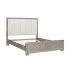 Ennesley Gray Wood Bedroom Set with Upholstered Panel Bed, Dresser, Mirror, Nightstand, and Chest