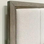 Ennesley Gray Wood Bedroom Set with Upholstered Panel Bed, Dresser, Mirror, Nightstand, and Chest