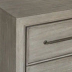Ennesley Gray Wood Bedroom Set with Upholstered Panel Bed, Dresser, Mirror, Nightstand, and Chest