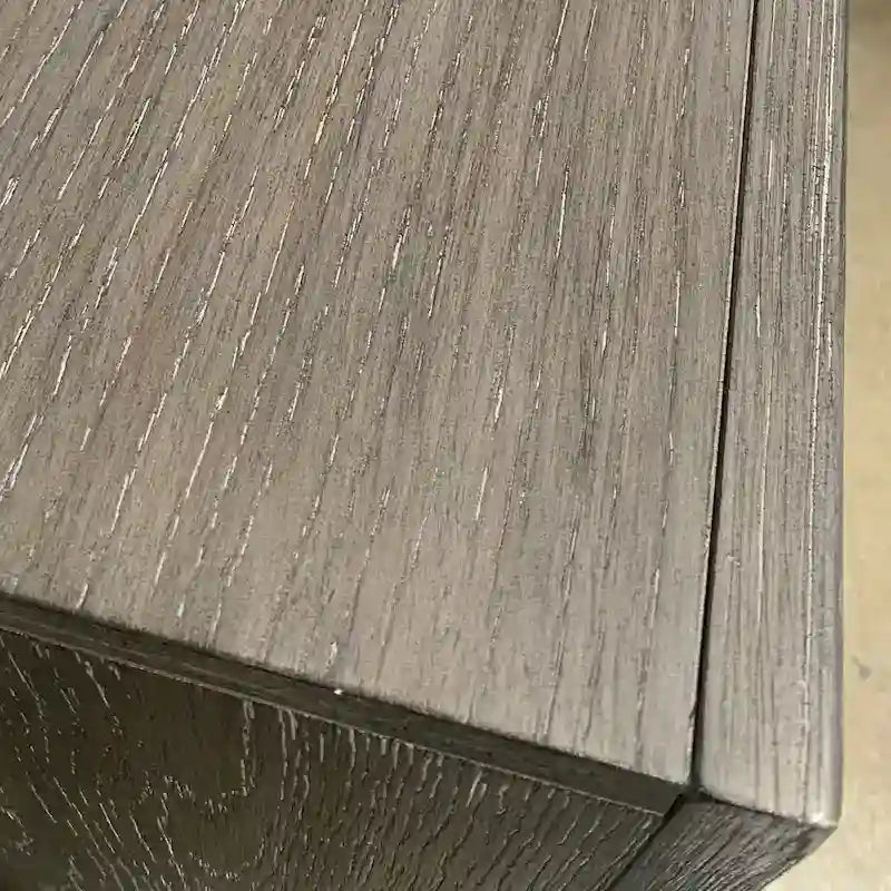 Ennesley Gray Wood Bedroom Set with Upholstered Panel Bed, Dresser, Mirror, Nightstand, and Chest