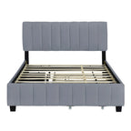 Queen Size Velvet Upholstered Platform Bed with 2 Drawers and 1 Twin XL Trundle